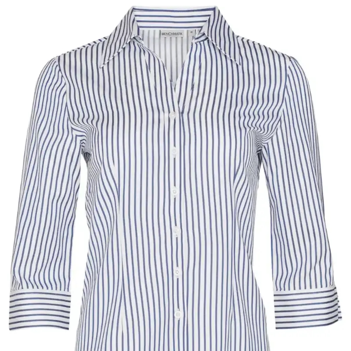 Picture of Winning Spirit, Ladies Sateen Stripe 3/4 Sleeve Shirt